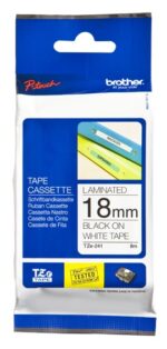 Cinta Brother TZE241 Negro sobre Blanco, 18mm x 8m SKU: TZE241