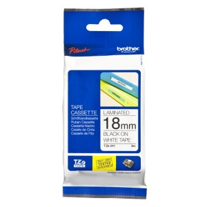 Cinta Brother TZE241 Negro sobre Blanco, 18mm x 8m SKU: TZE241