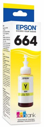 Tanque de Tinta (EcoTank) Epson 664 Amarillo 70ml SKU: T664420-AL