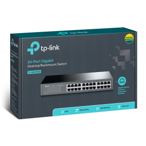 Switch TP-Link Gigabit Ethernet TL-SG1024D, 24 Puertos 10/100/1000Mbps, 48 Gbit/s, 8000 Entradas – No Administrable SKU: TL-SG1024D