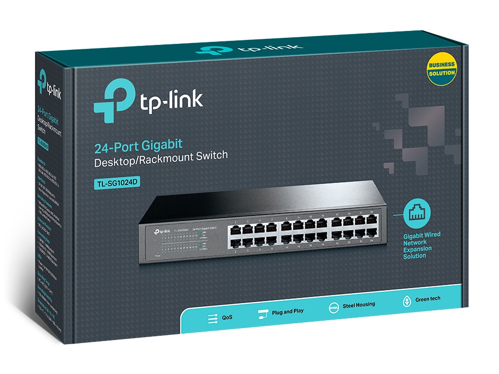 Switch TP-Link Gigabit Ethernet TL-SG1024D, 24 Puertos 10/100/1000Mbps, 48 Gbit/s, 8000 Entradas – No Administrable SKU: TL-SG1024D