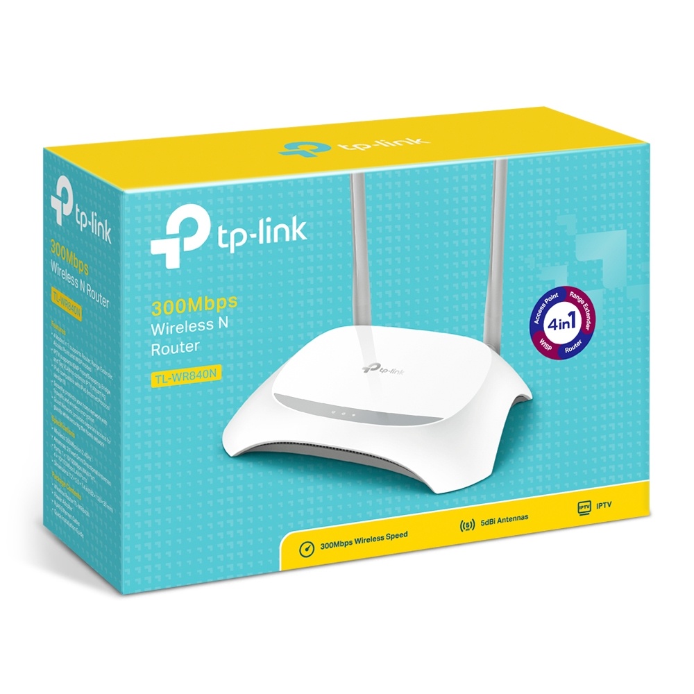 Router TP-Link Ethernet TL-WR840N, Inalámbrico, 4x RJ-45, con 2 Antenas SKU: TL-WR840N