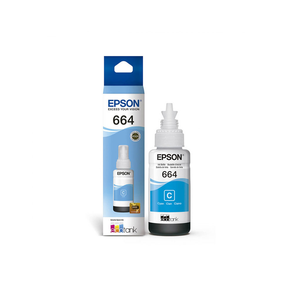 T664220-AL Tinta Epson T664 Cian Original para EcoTank (70ml) - Imagen 1