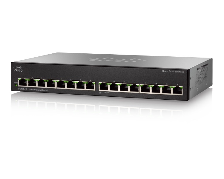 Switch Cisco Gigabit Ethernet SG110-16, 16 Puertos 10/100/1000Mbps, 32 Gbit/s, 8000 Entradas - No Administrable SKU: SG110-16-NA
