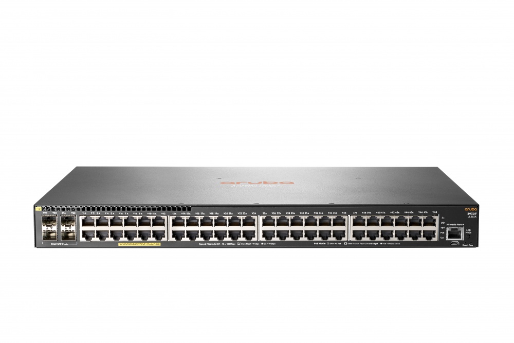 Switch HPE Gigabit Ethernet Aruba 2930F 48G PoE+ 4SFP, 48 Puertos 10/100/1000Mbps + 4 Puertos SFP, 104 Gbit/s, 32.768 Entradas - Gestionado JL262A