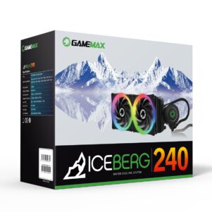 Sistema de enfriamiento de agua Game Iceberg 240 mm con ventilador PWM de 7 colores - Negro