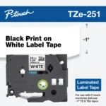 CINTA P/ROTULADORA BROTHER TZE251 24MM NEGRO/BLANCO - Imagen 2