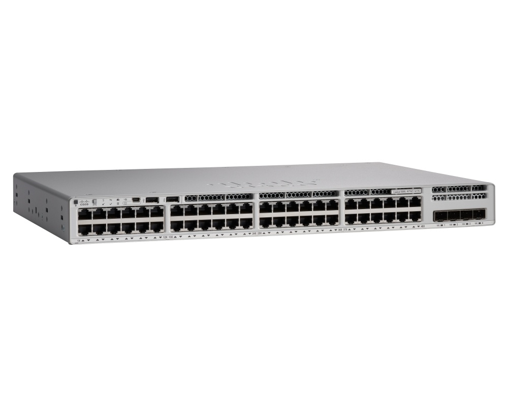 Switch Cisco Gigabit Ethernet Catalyst 9200L Network Advantage, 48 Puertos 10/100/1000Mbps + 4 Puertos SFP+, 176 Gbit/s, 16.000 Entradas - Gestionado SKU: C9200L-48P-4X-A