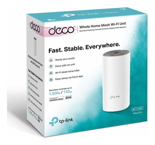 Router TP-Link con Sistema de Red Wi-Fi en Malla AC1200 Deco E4, 867Mbit/s, 2.4/5GHz, 2 Antenas Internas SKU: DECO E4(1-PACK)