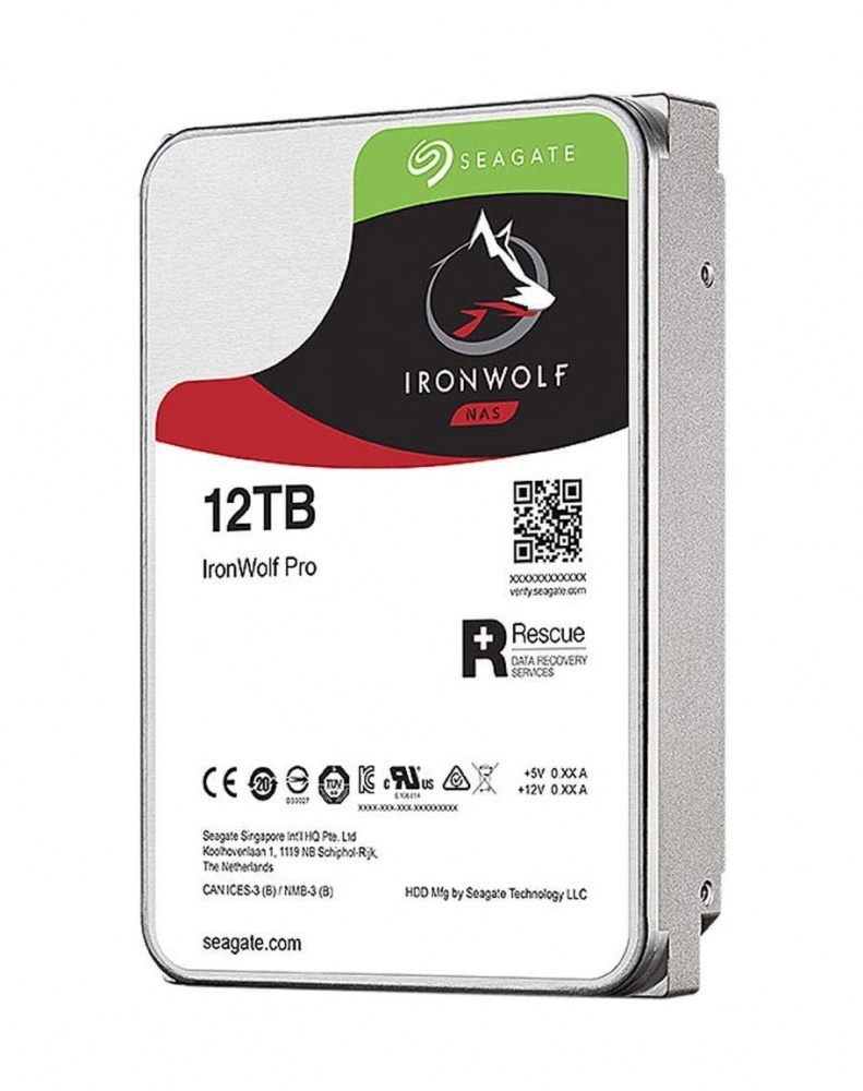 Disco Duro para NAS Seagate IronWolf Pro 3.5", 12TB, SATA III, 6Gbit/s, 7200RPM, 256MB Caché - para NAS de 1 a 24 Bahías SKU: ST12000NE0008