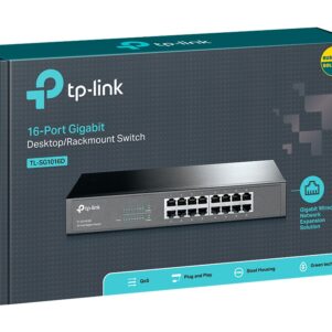 Switch TP-Link Gigabit Ethernet TL-SG1016D, 16 Puertos 10/100/1000Mbps, 32Gbit/s, 8000 Entradas – No Administrable SKU: TL-SG1016D
