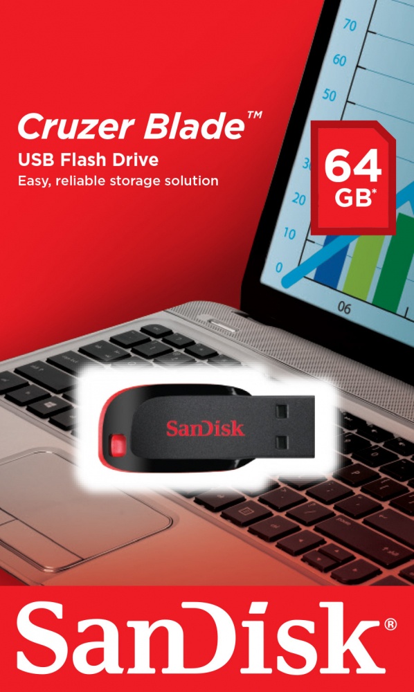 COMEROS SANDISK SDCZ50 064G B35 8 - PEN DRIVE 64GB SANDISK CRUZERBLADE 2.0