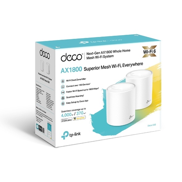 COMEROS TP LINK DECOX202PACK 3 - SISTEMA MESH TP-LINK DECO X20 (PACK 2 AX1800 WIFI6