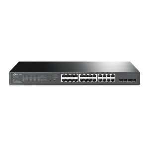 switch tp-link sg2428p vista frontal con puertos