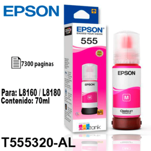 TINTA EPSON T555 MAGENTA T555320 AL PARA L8160 301x301 - BOTELLA EPSON T555420-AL AMARILLO P/L8160/L8180