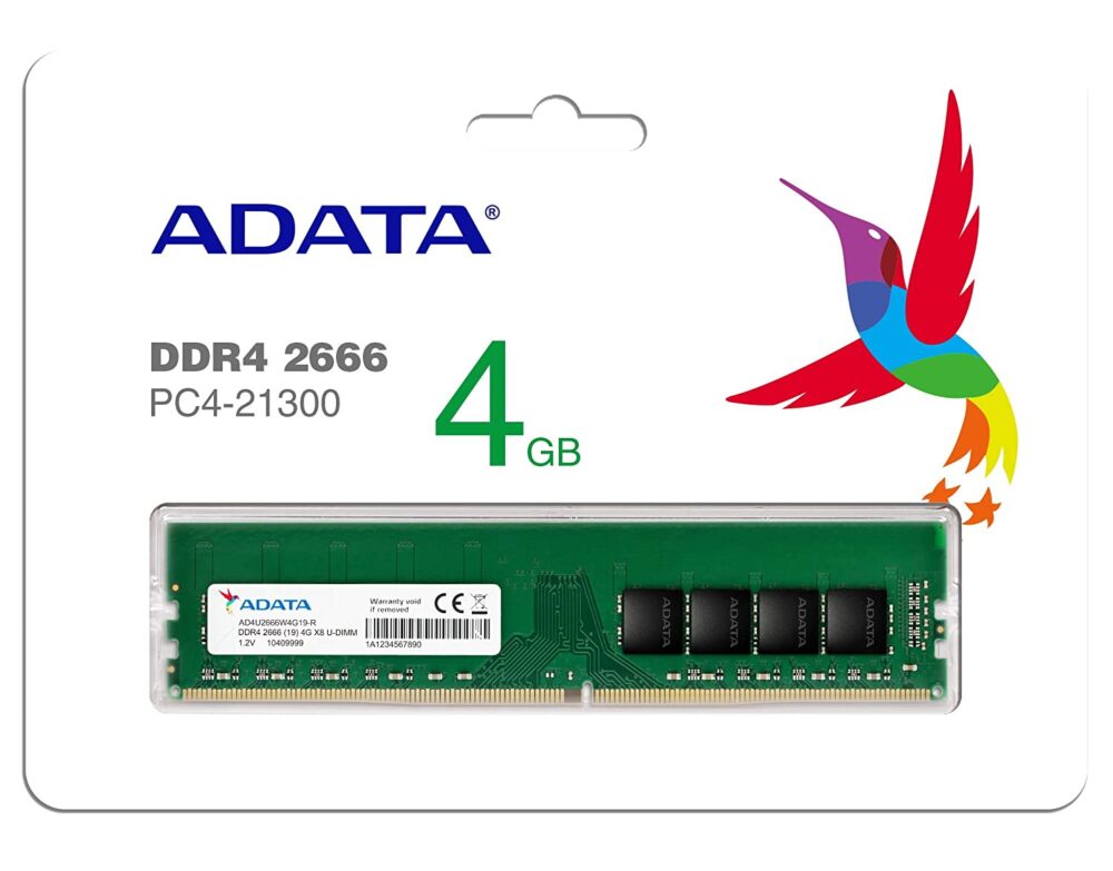 AD4U26664G19 RGN 1000x783 - MEMORIA DDR4 4GB ADATA 2666MHZ CL19