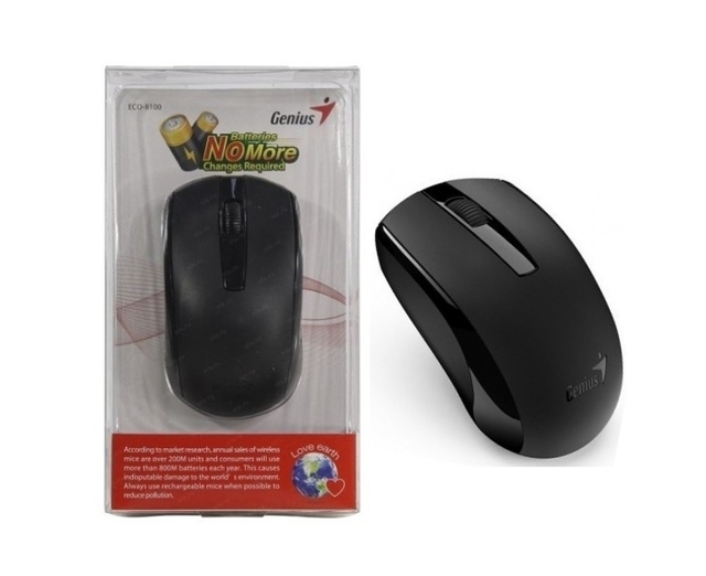 ECO 8100 - MOUSE GENIUS ECO-8100 WIRELESS BLACK RECARGABLE