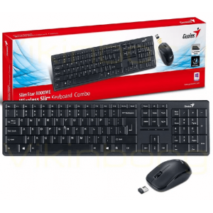 TECLADO Y MOUSE WIRELESS GENIUS SLIMSTAR 8000SE BLACK
