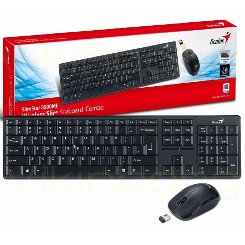 combo teclado y mouse genius inalambrico slim star 8000se - TECLADO Y MOUSE WIRELESS GENIUS SLIMSTAR 8000SE BLACK