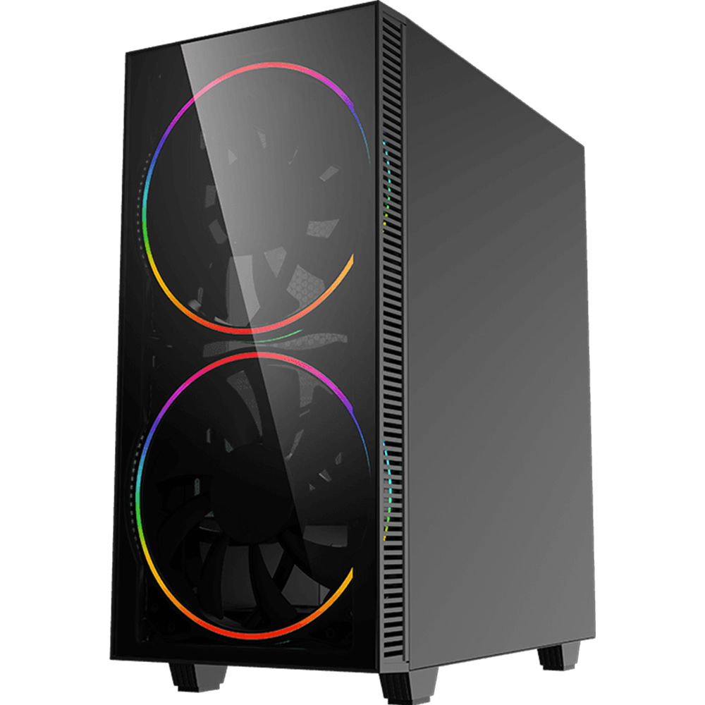 GAMEMAX BLACK HOLE 10 - GABINETE GAMEMAX BLACK HOLE 2* FAN ARGB M-ATX