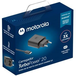 CARGADOR MOTOROLA 20W CARGA RAPIDA TIPO C NEGRO