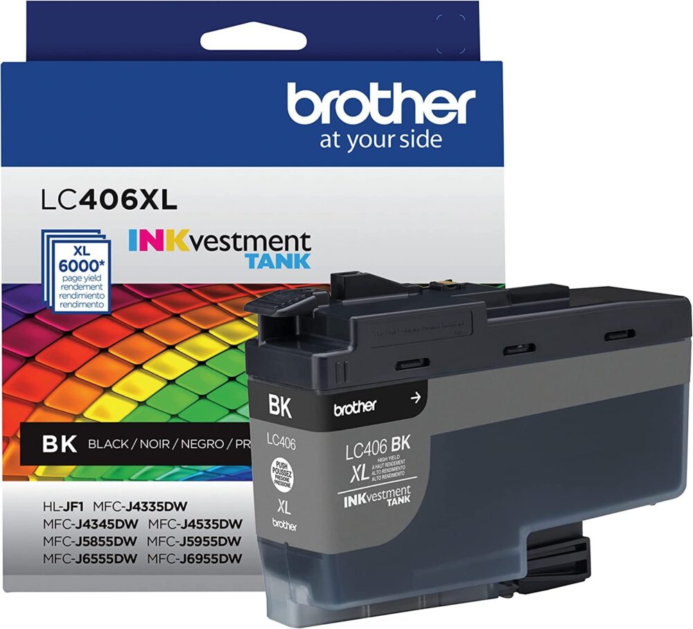 Brother LC406XLBK Cartucho de tinta de alto rendimiento 1 1000x908 - CARTUCHO BROTHER LC-406XL 6000 PAG (NEGRO)