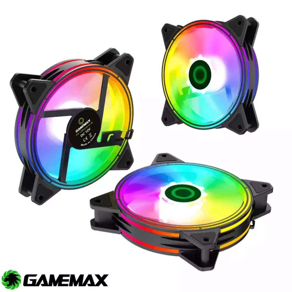 GAMEMAX RQ300 3 g 1 1000x1000 - KIT FAN COOLERS GAMEMAX RQ300 3 X FANS ARGB 12CM