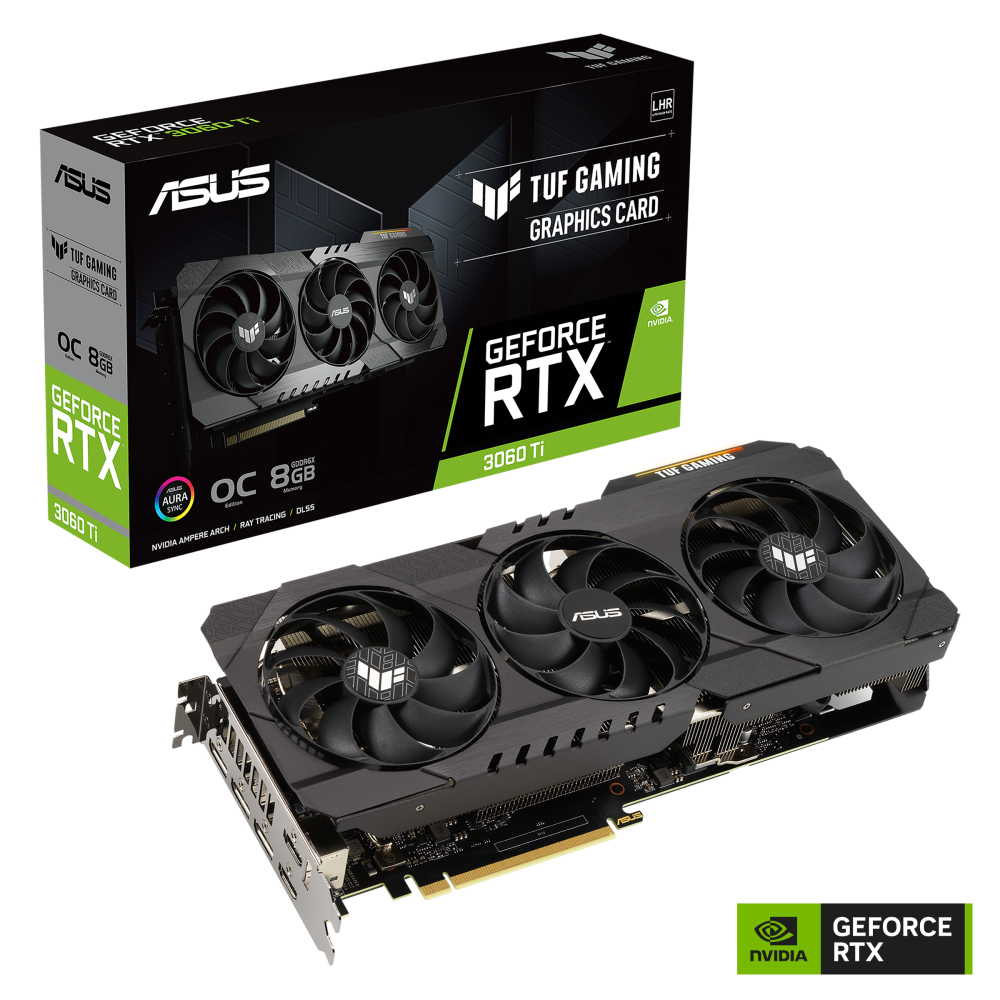 VGA 8GB RTX 3060 TI ASUS TUF GAMING O8GD6X - PLACA DE VIDEO 8GB RTX 3060 TI ASUS TUF GAMING O8GD6X