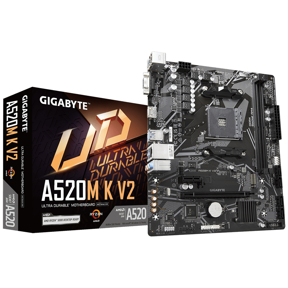 Comeros GIGABYTE A520MKV2 4ac295 - MOTHERBD GIGABYTE AM4 A520M K V2 BOX M-ATX