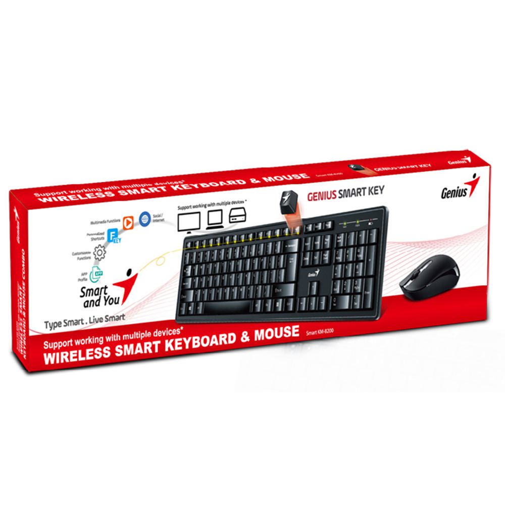 TECLADO +MOUSE WIRELESS GENIUS KM-8200 DUAL COLOR