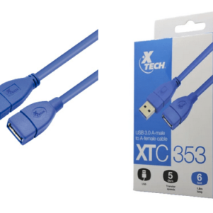 6049140e38cfb962444272 301x301 - CABLE USB 3.0 X-TECH A-MACHO A A-HEMBRA 1.80M