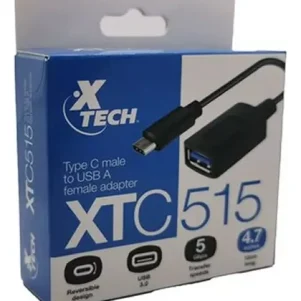ADAPTADOR X-TECH C/CONEC TIPO-C MACHO A USB A HEMB