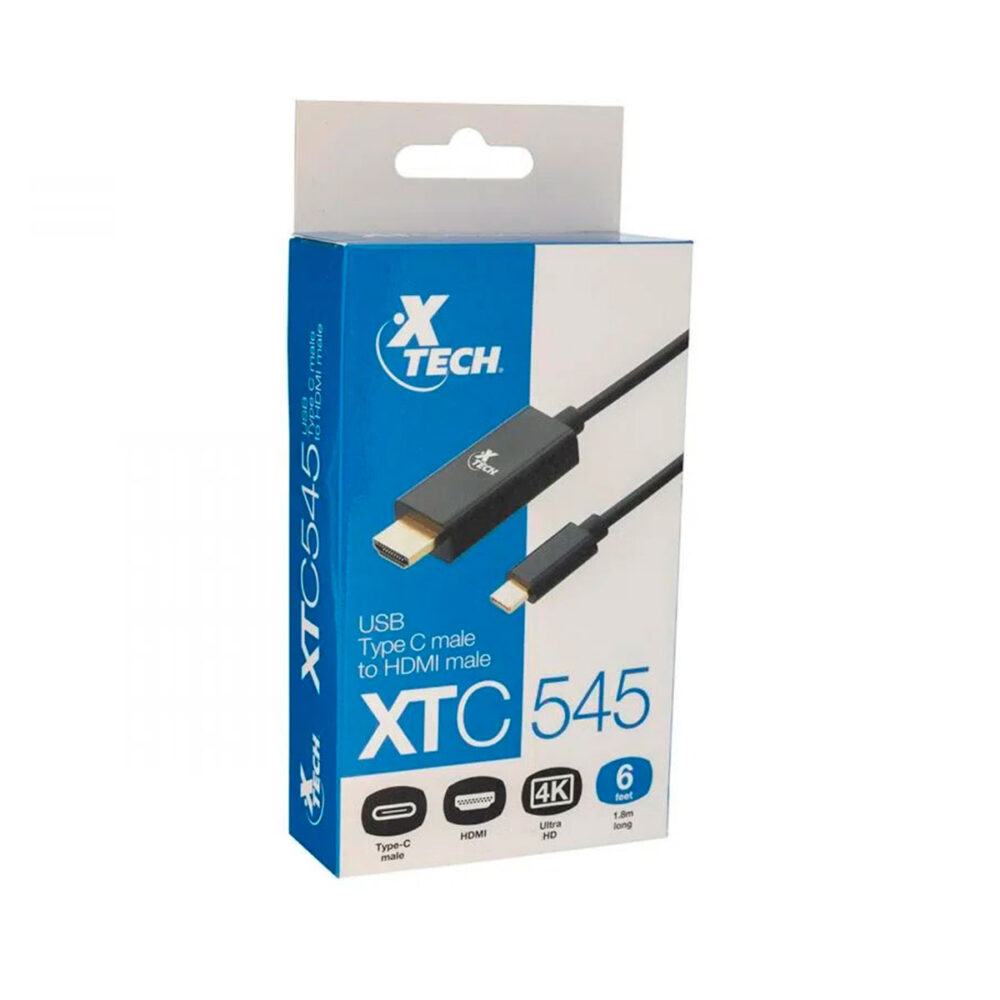 XTC 545 1000x1000 - CABLE USB X-TECH C/CONE TIPO-C MACHO A HDMI MACHO