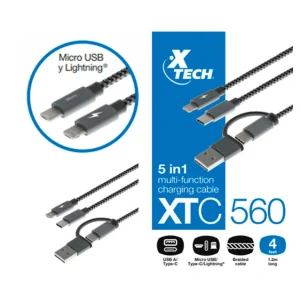 XTC 560 0 301x301 - CABLE MULTIFUNCIONAL X-TECH PARA CARGA 5 EN 1