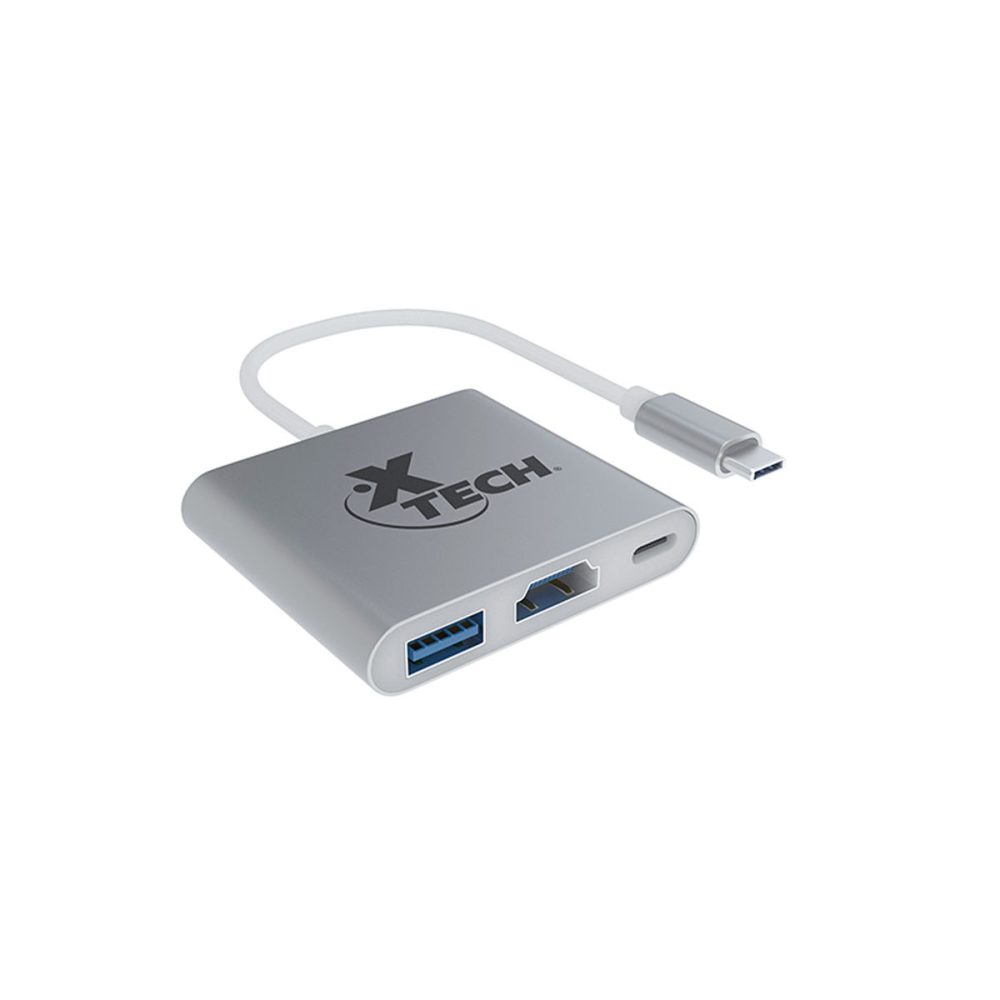 Xtech Adapt tipo C a USB HDMI USB C XTC565 1 1000x1000 - ADAPTADOR X-TECH MULTIPUERTO TIPO-C 3 EN 1