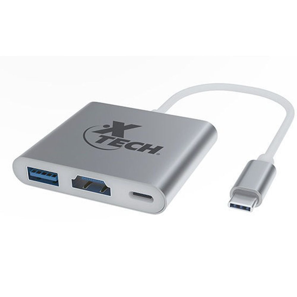 Xtech Adapt tipo C a USB HDMI USB C XTC565 1000x1000 - ADAPTADOR X-TECH MULTIPUERTO TIPO-C 3 EN 1