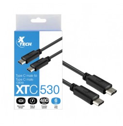 cable usb tipo c 31 xtech xtc 530 18 metros - CABLE TIPO-C X-TECH CON CONE MACHO A TIPO-C MACHO