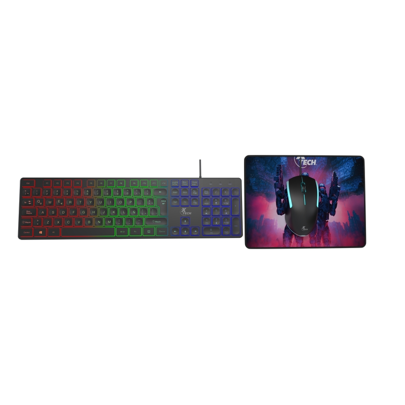 TECLADO + MOUSE + PAD X-TECH HASHA GAMING USB ESPAÑOL