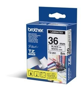 C BROTHER TZE261 1 - CINTA P/ROTULADORA BROTHER TZE261 36MM NEGRO/BLANCO