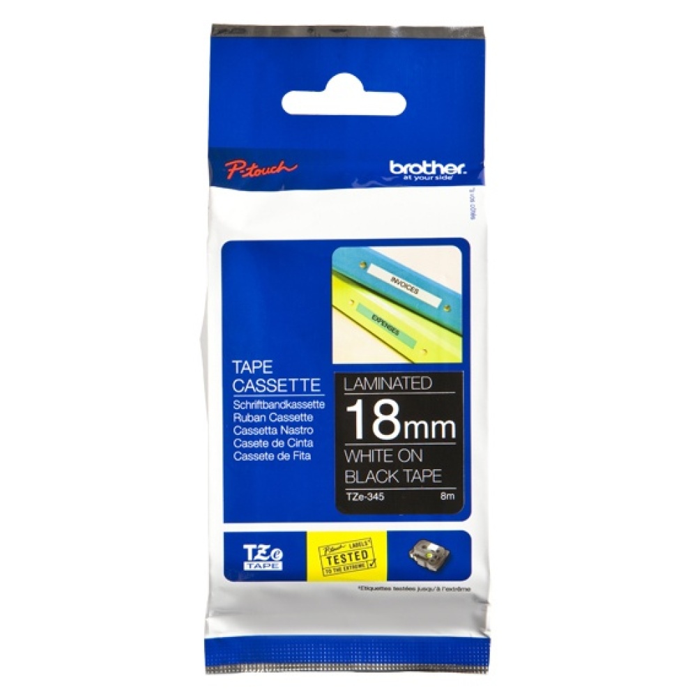 Cinta Brother TZe-345 Blanco/Negro