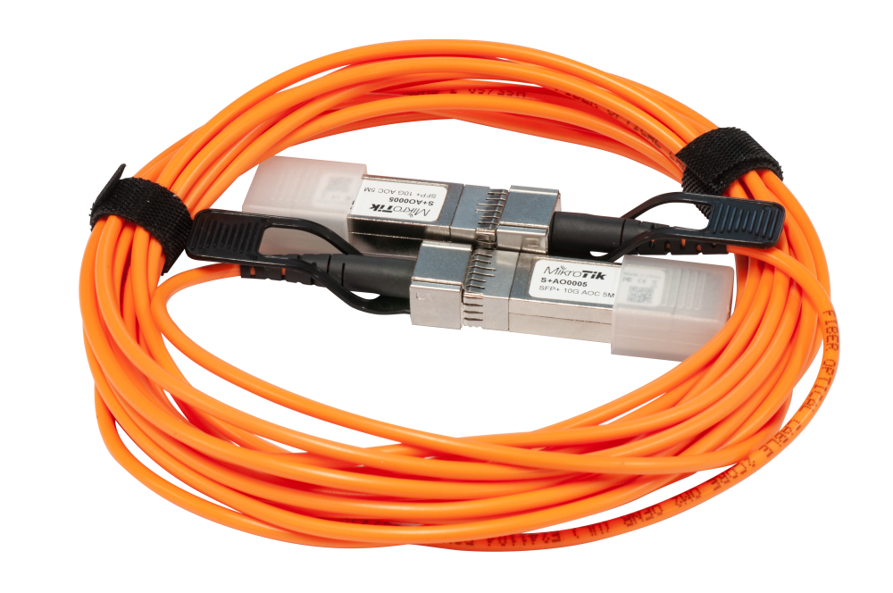 MikroTik 1000x664 - MikroTik Cable de conexión directa de Óptica Activa SFP+ 10Gbps de 5m