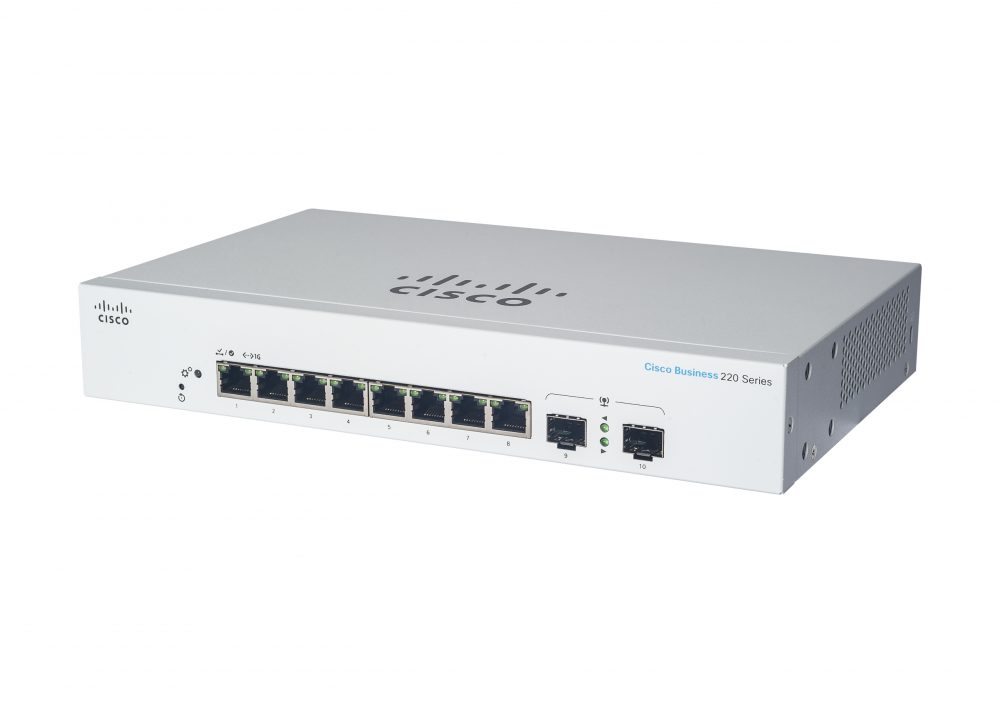 C CISCO CBS220 8FP E 2G NA b51179 - Switch Cisco Gigabit Ethernet Business 220, 8 Puertos PoE 10/100/1000 + 2 Puertos SFP