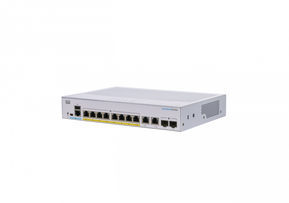 C CISCO CBS250 8P E 2G NA 3e1f57 - Switch Cisco Gigabit Ethernet CBS250, 8 Puertos PoE+ 10/100/1000 + 2 Puertos SFP