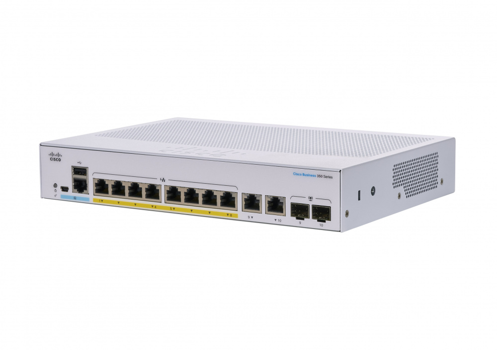 C CISCO CBS350 8P E 2G NA d4f943 - Switch Cisco Gigabit Ethernet Business 350, 8 Puertos PoE+ 10/100/1000Mbps + 2 Puertos SFP