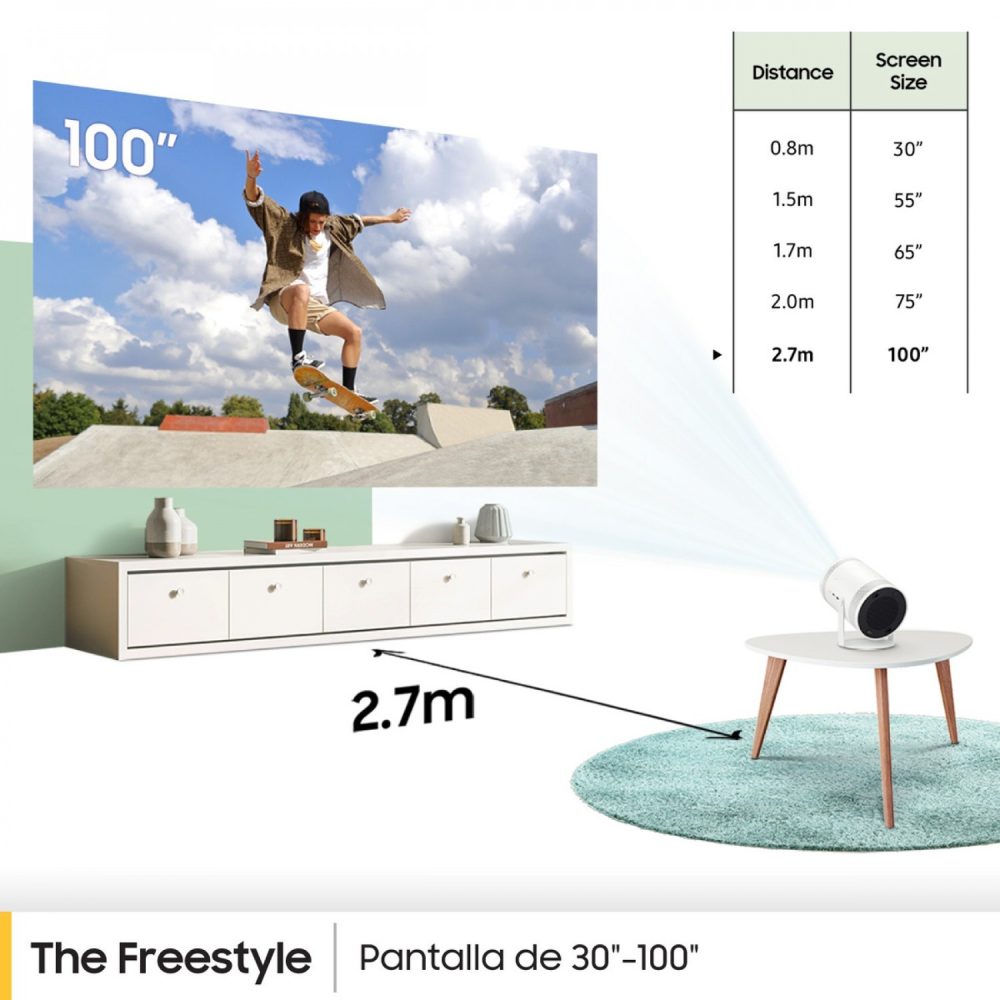 proyector samsung freestyle portatil ve 1000x1000 - PROYECTOR SAMSUNG FREESTYLE PORTATIL SAMSUNG SKU SP-LSP3BLAXZB