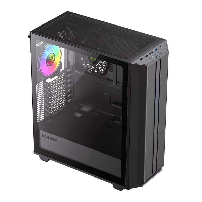 GAMEMAX PRECISION 2 BLACK - GABINETE GAMEMAX PRECISION 2 BLACK 1* FAN ARGB ATX