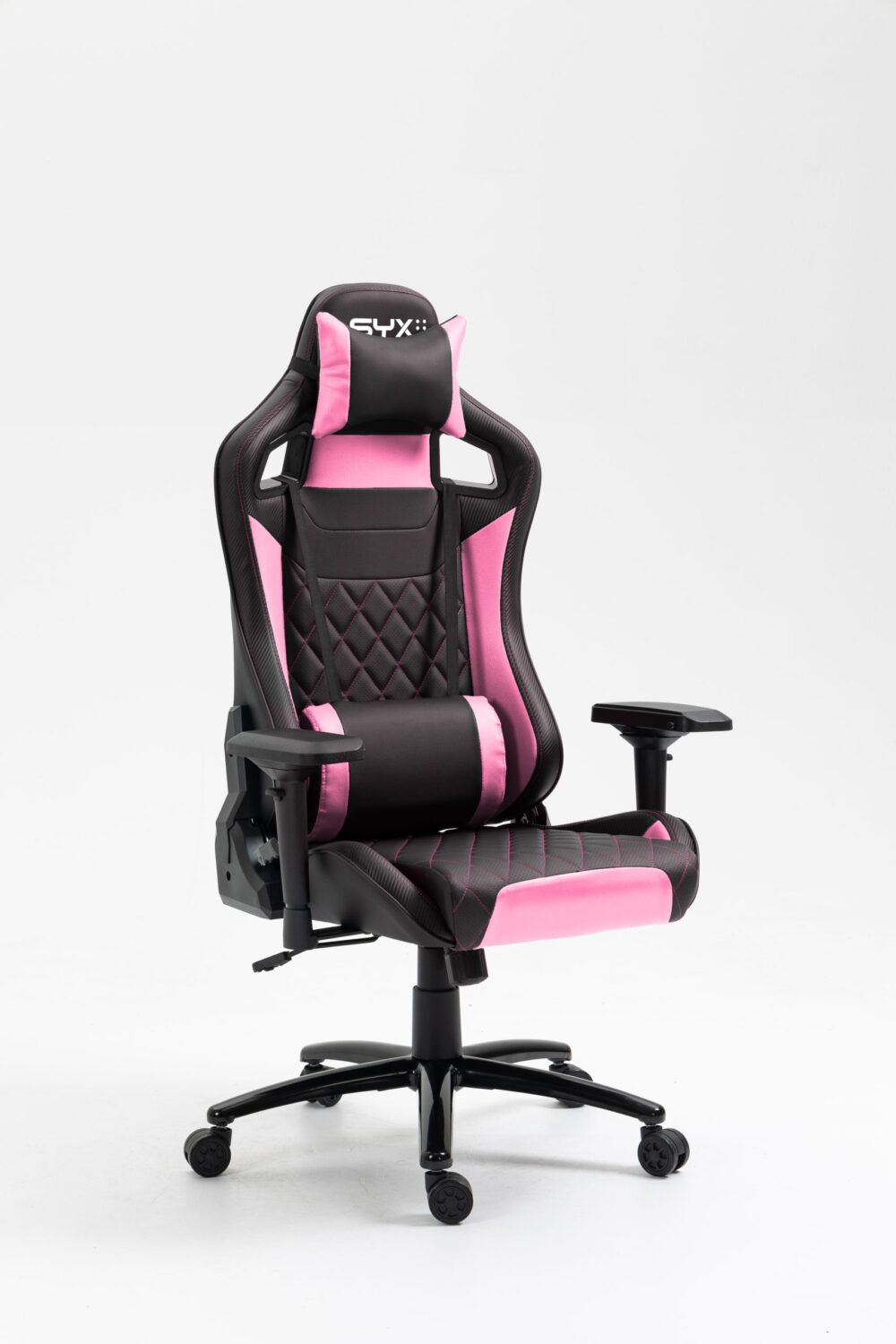Silla Gamer SYX CH-451 PK Rosa y Negro: Estilo Vibrante y Confort Superior - Imagen 6