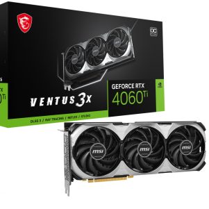 PLACA DE VIDEO 8GB RTX 4060 TI MSI VENTUS 3X BLACK OC