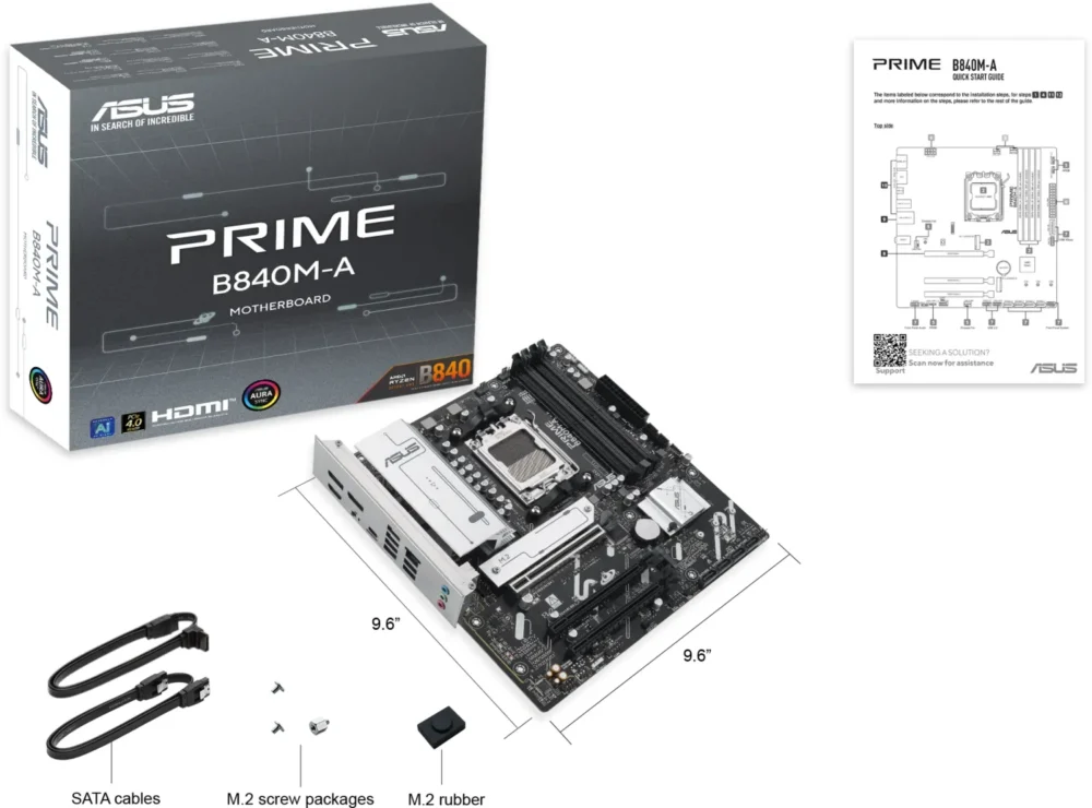 MOTHERBD ASUS AM5 PRIME B840M-A DDR5 BOX - Imagen 8
