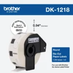 ROLLO ETIQ BROTHER DK1218 24MM REDONDA 1000 ETIQ - Imagen 2